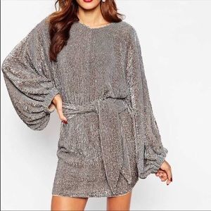 ISO ASOS Red Carpet caftan sequin mini dress